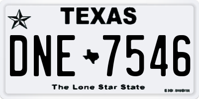 TX license plate DNE7546