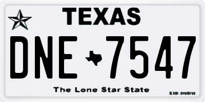 TX license plate DNE7547