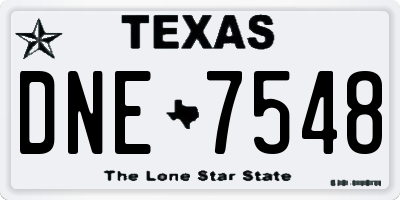 TX license plate DNE7548