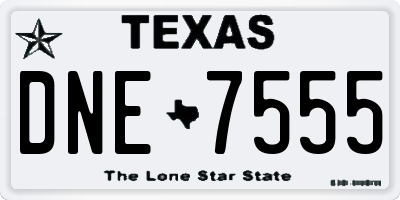 TX license plate DNE7555