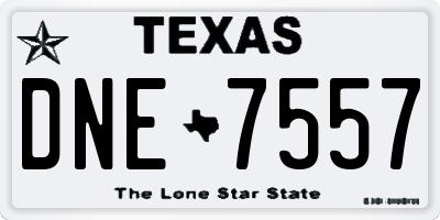 TX license plate DNE7557