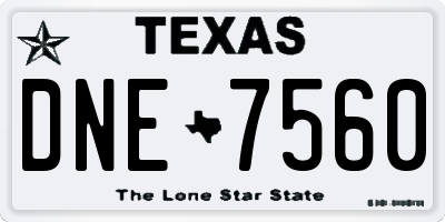 TX license plate DNE7560