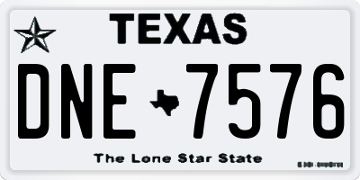 TX license plate DNE7576