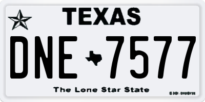 TX license plate DNE7577