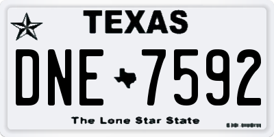 TX license plate DNE7592