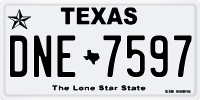 TX license plate DNE7597