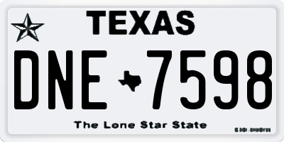 TX license plate DNE7598