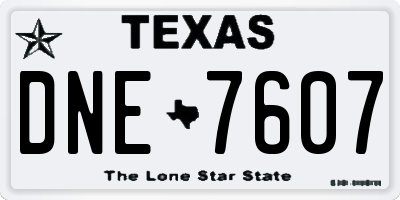 TX license plate DNE7607