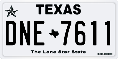 TX license plate DNE7611