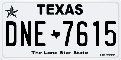 TX license plate DNE7615