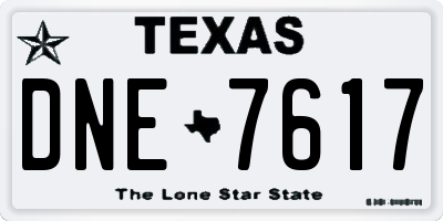 TX license plate DNE7617