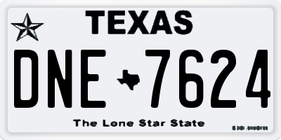 TX license plate DNE7624