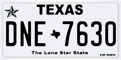 TX license plate DNE7630