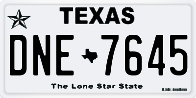 TX license plate DNE7645