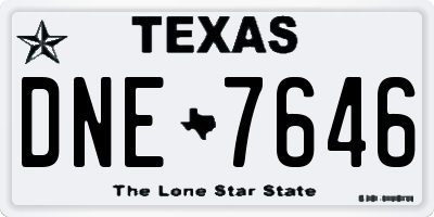 TX license plate DNE7646