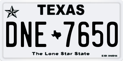 TX license plate DNE7650