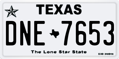 TX license plate DNE7653