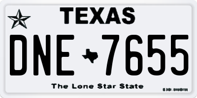 TX license plate DNE7655