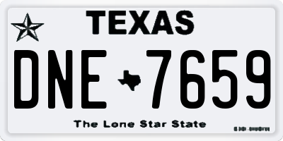 TX license plate DNE7659