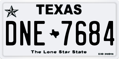 TX license plate DNE7684