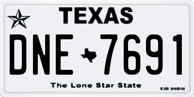 TX license plate DNE7691