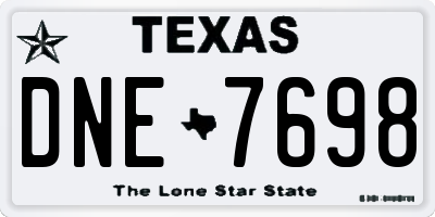 TX license plate DNE7698