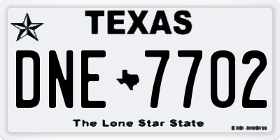 TX license plate DNE7702