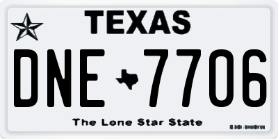 TX license plate DNE7706