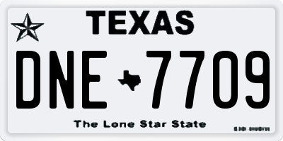 TX license plate DNE7709