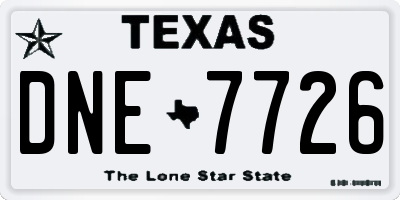 TX license plate DNE7726
