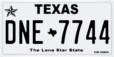 TX license plate DNE7744