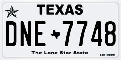 TX license plate DNE7748
