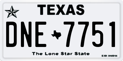 TX license plate DNE7751
