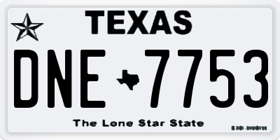 TX license plate DNE7753