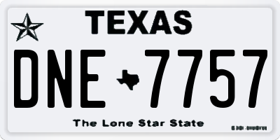 TX license plate DNE7757