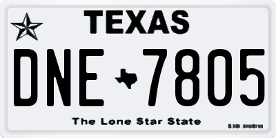 TX license plate DNE7805