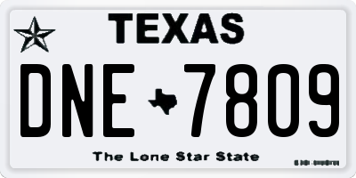TX license plate DNE7809
