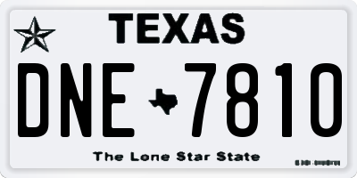 TX license plate DNE7810