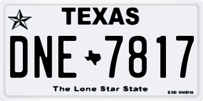 TX license plate DNE7817
