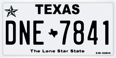 TX license plate DNE7841