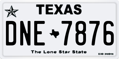 TX license plate DNE7876