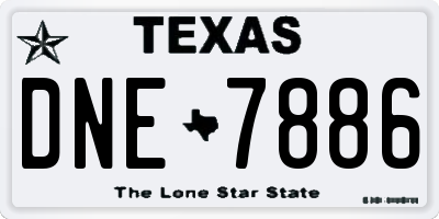 TX license plate DNE7886