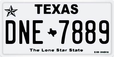TX license plate DNE7889