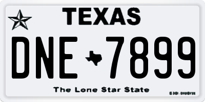 TX license plate DNE7899