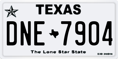TX license plate DNE7904