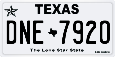 TX license plate DNE7920