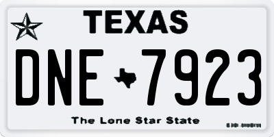 TX license plate DNE7923