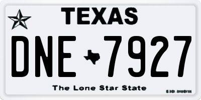 TX license plate DNE7927