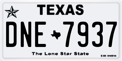 TX license plate DNE7937
