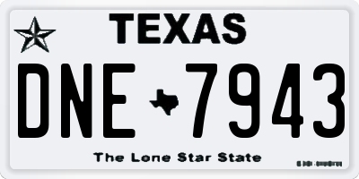 TX license plate DNE7943